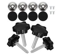 KICHOUSE 4 Sets Special Shaped Star Knobs Kit with Bolt and Washer M8 Threaded Knobs Featuring Corrosion and Wear Resistance for Boards and Shop-Built Jigs