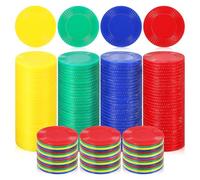 KICHOUSE 400 Pcs Poker Chips Counters in Bright Colors for Bingo Games Math Counting Smooth Finish Markers for Multiple Players