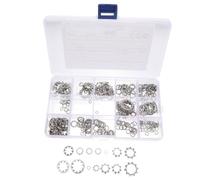 KICHOUSE 400pcs External Internal Tooth Serrated Washers M2- Assorted Stainless Steel Lock Washers Set
