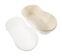 KICHOUSE 40pcs Boat Shaped Cake Tray Baking Cups 1lb Loaf Tin Liners Cake Paper Cup Decorative Cupcake Liners Oil Resistant Paper