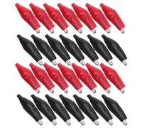 KICHOUSE 48pcs Covered Test Lead Clips with Soft Insulated PVC Boots and Iron Construction, Black Red Test Clips for Electrical Testing and Battery Charging Applications