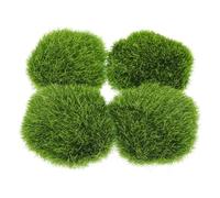 KICHOUSE 4pcs Artificial Mossy Stone Foam Decorations for Home Decoration and Micro-landscape, Lifelike Green Faux Moss Rocks for Background Wall and Plant Wall