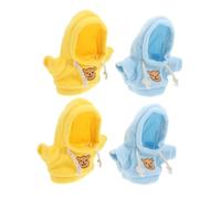 KICHOUSE 4pcs Bear Hoodie Outfit: 20cm Miniature Costumes Bear Doll Clothing Outfit Supplies for Stuffed Animal Dress Up Collectible Accessories