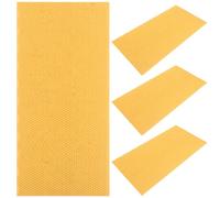 KICHOUSE 4pcs Beekeeping Tools: Wax Coated Foundation Sheets Beehive Equipment Beeswax Sheets for Beekeeping Furniture Polishing Wood Finishing, 16.7x8.4in, Yellow