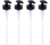 KICHOUSE 4pcs Black Plastic Pump Dispenser Bottles for Kitchen, Replace Old Nozzles, Easy to Carry Oil Pot and Sauce Bottle Accessories