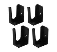 KICHOUSE 4pcs Black Plastic Wall Mount Scale Holder for Body Weight and Power Strips with Secure Fit, Space Saving Design for Small Bathrooms and Workshops
