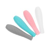 KICHOUSE 4pcs Ergonomic Silicone Grip Holders for Pencil Non- Protective Sleeves for Comfortable Writing and Drawing Stylish Colors Grey