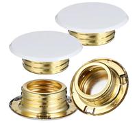 KICHOUSE 4pcs Fire Sprinkler Covers Plate Concealed Knobstyle Design White Galvanized Metal Iron Protective Fire Sprinkler Head Covers for Ceiling Commercial Buildings