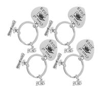 KICHOUSE 4Pcs Graduation Keychain Class of Inspirational Keepsake Keyrings Stainless Steel Keychains for High School and College Graduates Motivational Graduation