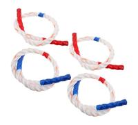KICHOUSE 4pcs Gymnastics Nylon Ropes Short Sports Rope for Sensory Training Early Education Safe Flexible Mini Exercise Cord in Red Blue for Kindergarten Fitness and Physical Development