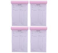 KICHOUSE 4pcs Invoice Form Book Small Business Invoice Book 2 Part Carbonless Duplicate Paper Onepage Multiple Column Design for Boutiques Retail Order Tracking and Dispute Resolution