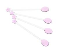 KICHOUSE 4pcs Long Handle Glass Stirring Spoons Pink Mini Coffee Spoons Versatile Use for Kitchenware and Hotels Easy to Stir and Mix Drinks and Desserts