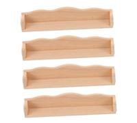 KICHOUSE 4pcs Miniature Wooden Bookshelves Wall Mounted Dollhouse Accessories for Nursery Decor Easy to Install Floating Shelves Boosting Imaginative Play and Organizational Skills
