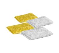 KICHOUSE 4Pcs Multi-Function Glitter Wok Sponge for Kitchen Cleaning Reusable Non-Scratch Dish Scrub Pads in Gold and Silver Polyester Thread Sponges for Pans Bowls Cups Household Use