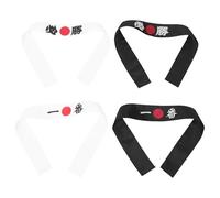 KICHOUSE 4pcs Ninja Headbands Set - Thickened Non-Slip Japanese Karate Hachimaki Bandana for Men and - Traditional Samurai Sweatbands for Cooking, Yoga, Taekwondo, and Sushi Chef Use