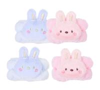 KICHOUSE 4pcs Plush Face Washing Wristbands for Spa Use, Comfortable and Elastic Wrist Bands with Adorable Colour Designs, and Women Skincare Routine