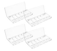 KICHOUSE 4pcs Portable Eyeshadow Palette with 6 Spacious Grids, Empty Makeup Organizer Tray for Eyeshadow, Blush and Concealer, for Professional Use and On-the-go Touchups