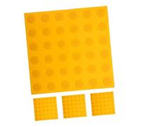 KICHOUSE 4pcs PVC Rubber Blind Tile Stickers Tactile Paving Panels for Safety Ground Warning Path Braille Flooring in Public Buildings Malls and Transit Stations
