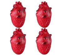 KICHOUSE 4pcs Realistic Fake Human Heart Prop for Halloween Decorations Bloody Body Parts for Haunted House Setup Spooky Festival Accessories Effortless Decoration for Parties