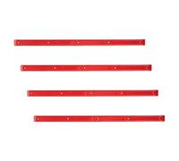 KICHOUSE 4pcs Red Plastic Skateboard Rib Bones Rails Protector Strips 14.34x0.71x0.28in Skateboard Deck Rail Skid Plates Replacement Parts for Skateboarding and Fingerboard Use
