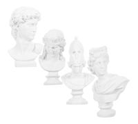 KICHOUSE 4Pcs Resin Bust Sculptures Mini Statue Set Classic Renaissance Design Portable Size Versatile Usage Greek Mythology Mini Figures for Creative Projects and Home Decor