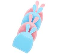 KICHOUSE 4pcs Silicone Face Scrubber Brush Set for Gentle Facial Cleansing and Exfoliating, Small Size for Delicate and Dry Skin, Manual Face Massage Tool in Assorted Colours