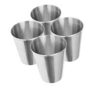 KICHOUSE 4pcs Stainless Steel Shot Cups Lightweight Unbreakable Metal Drinking Vessels for Whisky Cocktails Outdoor Travel Camping Picnic
