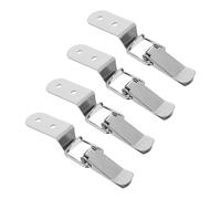 KICHOUSE 4Pcs Stainless Steel Toggle Clasp Spring Loaded with Screws, Flat Mouth Toggle Lock Clamp for Tool Box and Cabinet Wood Chest