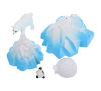 KICHOUSE 5 Pcs Mini Arctic Igloo Ornament Set with Large Bear and Penguin Figurines, Realistic Iceberg and Ice House Models for Dollhouse, Micro Landscape Decoration, ’ Polar Animal