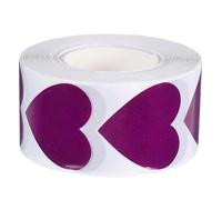 KICHOUSE 500pcs Purple Heart Stickers Roll Self-Adhesive Labels for Valentine's Day, Convenient Roll Design for Letter Sealing and Personal Creative Projects, Romantic Heart Shaped Stickers