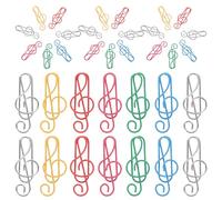 KICHOUSE 50pcs Music Note Shape Paper Clip Cartoon Paper Clip 1.45x0.55x0.16in Iron Material Firm Performance Use School Supplies Random Color