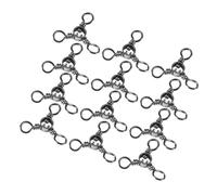 KICHOUSE 50pcs Stainless Steel Three Way Swivel Connector Fishing Tackle Rolling Barrel Swivels for River Sea Boat Kayak Surf Fishing Accessories