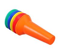 KICHOUSE 5pcs Agility Training Sport Cones Multi-functional Plastic Soccer Field Markers Bright Reflective Mini Traffic Roadblock for Football Skating Practice