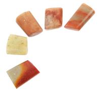 KICHOUSE 5pcs Chinese Seal Stone Stamp Material for DIY Name Stamp, Red Shoushan Stone Practice Seal Set for Chinese Calligraphy and Painting Assorted Style