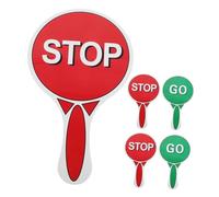 KICHOUSE 5pcs Dual-sided Stop Signs with Handle Red Green Traffic Signal Handheld Road Signs for Kindergarten Elementary Safety Education Lightweight Portable Teaching Tools