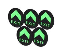KICHOUSE 5pcs Glow The Dark Exit Stickers Decals for Shopping Malls Easy to Install Safety Indicators Floor Graphics for Quick Evacuation