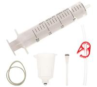 KICHOUSE 5PCS Hydraulic Disc Brake Oil Bleed Kit Bicycle Brake Filling Tool Set with Syringe Funnel Rubber Band for Road and Mountain Bike Repair White Accessories Random Color