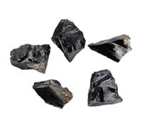 KICHOUSE 5pcs Irregular Obsidian Stones Small Obsidian Stones Natural Decoration Aromatherapy Diffuser Use for Meditation Lovers and Yoga Lovers