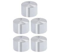 KICHOUSE 5pcs Metal Stove Replacement Knobs Gas Burner Control Oven Burner Knob Set for Most Gas Cooktops Silver Aluminium Alloy