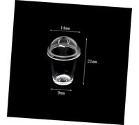 KICHOUSE 5Pcs Miniature Drinking Cup Props with Straw Covers Decorative Mini House Milk Tea and Coffee Cup Models for DIY Crafts and Home Adornments