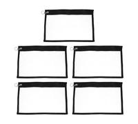 KICHOUSE 5pcs Multifunctional Pencil Case PVC Zipper Pencil Pouch Small Reusable Storage Bag for Stationery and Travel Essentials for School Supplies and Organizing Toys