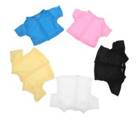 KICHOUSE 5pcs Stuffed Animal Bear T-shirts Set Solid Color Short Sleeve Mini Bear Clothing for 18 Inch Dolls Soft Doll Clothes Accessories and Play