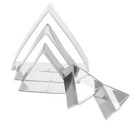 KICHOUSE 5pcs Triangle Stainless Steel Cake Rings Baking Moulds Versatile Pastry Molds for Muffins Crumpets Mousse Desserts for Home and Professional Bakers
