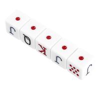 KICHOUSE 5pcs White Dice Set for Poker Games Wear-Resistant Portable Gaming Dice for Parties Birthdays and Bar Entertainment