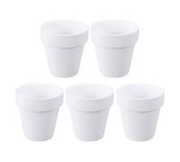 KICHOUSE 5pcs White Terracotta Plant Pots with Drainage Hole, Ceramic Succulent Planters, Small 10x10cm Clay Pots for Home Decoration and Wedding Favors