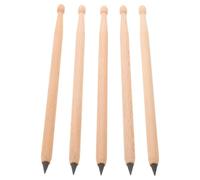 KICHOUSE 5pcs Wooden Drumstick Hb Pencils for - Novelty Mini Drumstick Shape School Art Writing Pencils, Unique Gifts for Drummers, Boys’ Birthday and Teacher Supplies