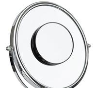 KICHOUSE 5x Magnifying Makeup Mirror with Suction Cups for Bathroom and Purses, Compact round Plastic Mirror Easy Mounting, Shows Facial Details, Pack of 2