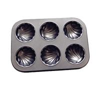KICHOUSE 6-Cup Cake Mould Carbon Steel Non-Stick Baking Tray Household Kitchen Bake Tool for DIY Cakes and Cookies Oven Use