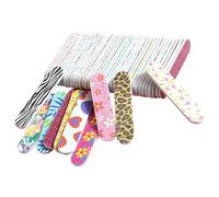 KICHOUSE 60pcs Double-Sided Sponge Nail Files Decorative Printing Mini 9cm Nail Buffers for Manicure Procedures and Treatment Assorted Colour Manicure Tools for Polishing Random Color