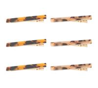 KICHOUSE 6pcs Acetate Hair Barrettes for Women Leopard Print Billed Clips for Styling and Sectioning 3 Beige and 3 Tortoiseshell Hair Clips Suitable for Makeup and Accessories